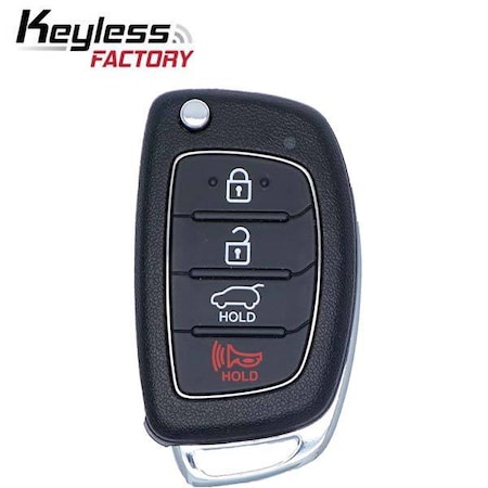 Keyless Factory Keyless Factory: 2015-2019 Hyundai Santa Fe / 4-Button Flip Key / PN: 95430-2W110 / TQ8-RKE-4F31 RFK-HY-SNFE4